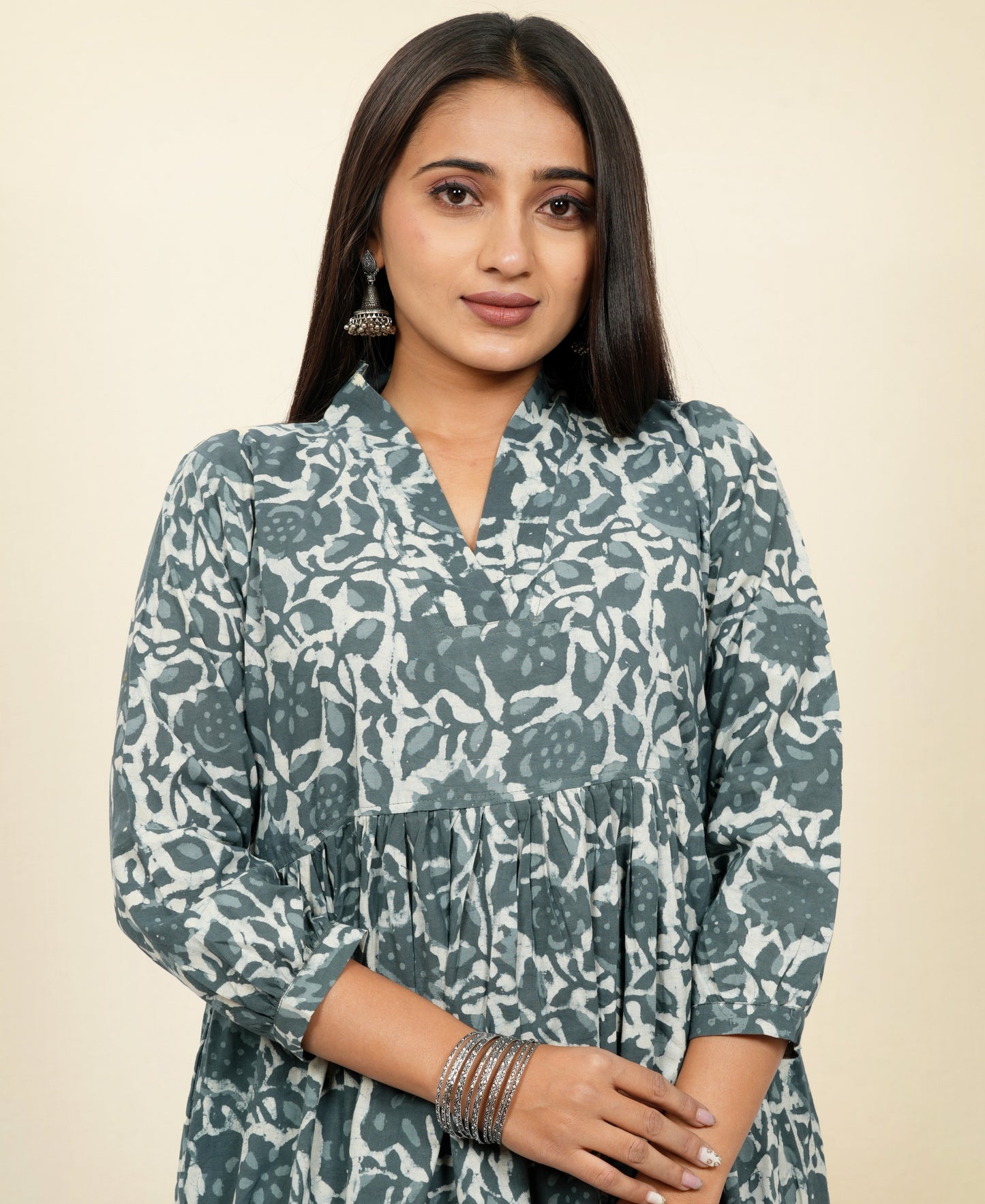 Lavanya Grey Upper Chest Dress