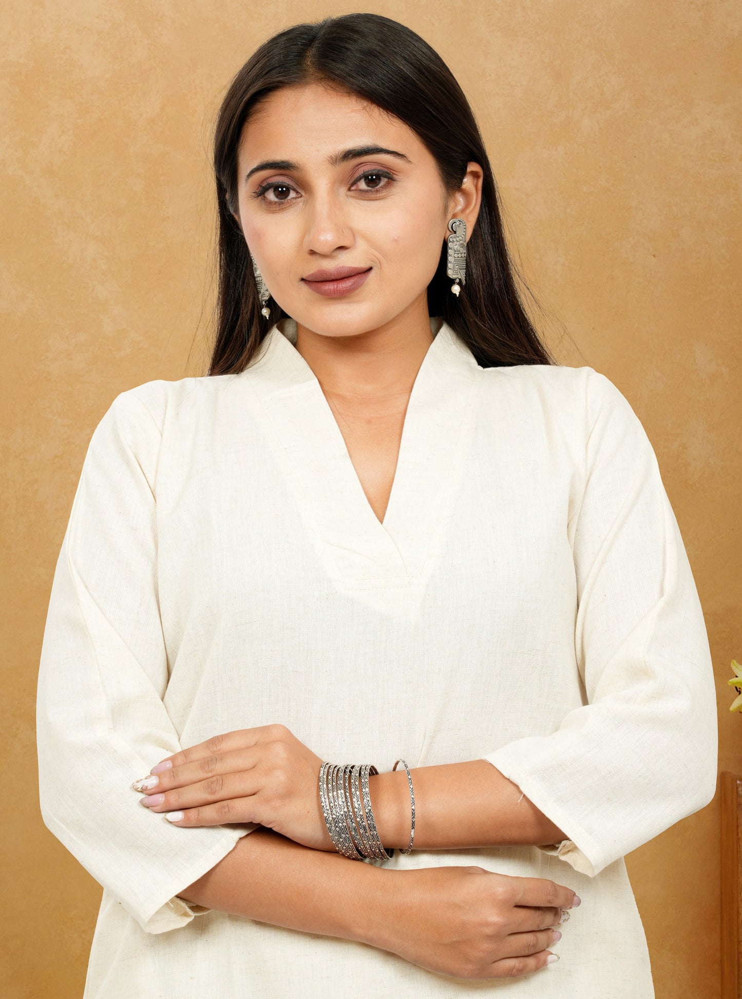 Ruhani Khadi Cotton A-Line long Co-Ord Set