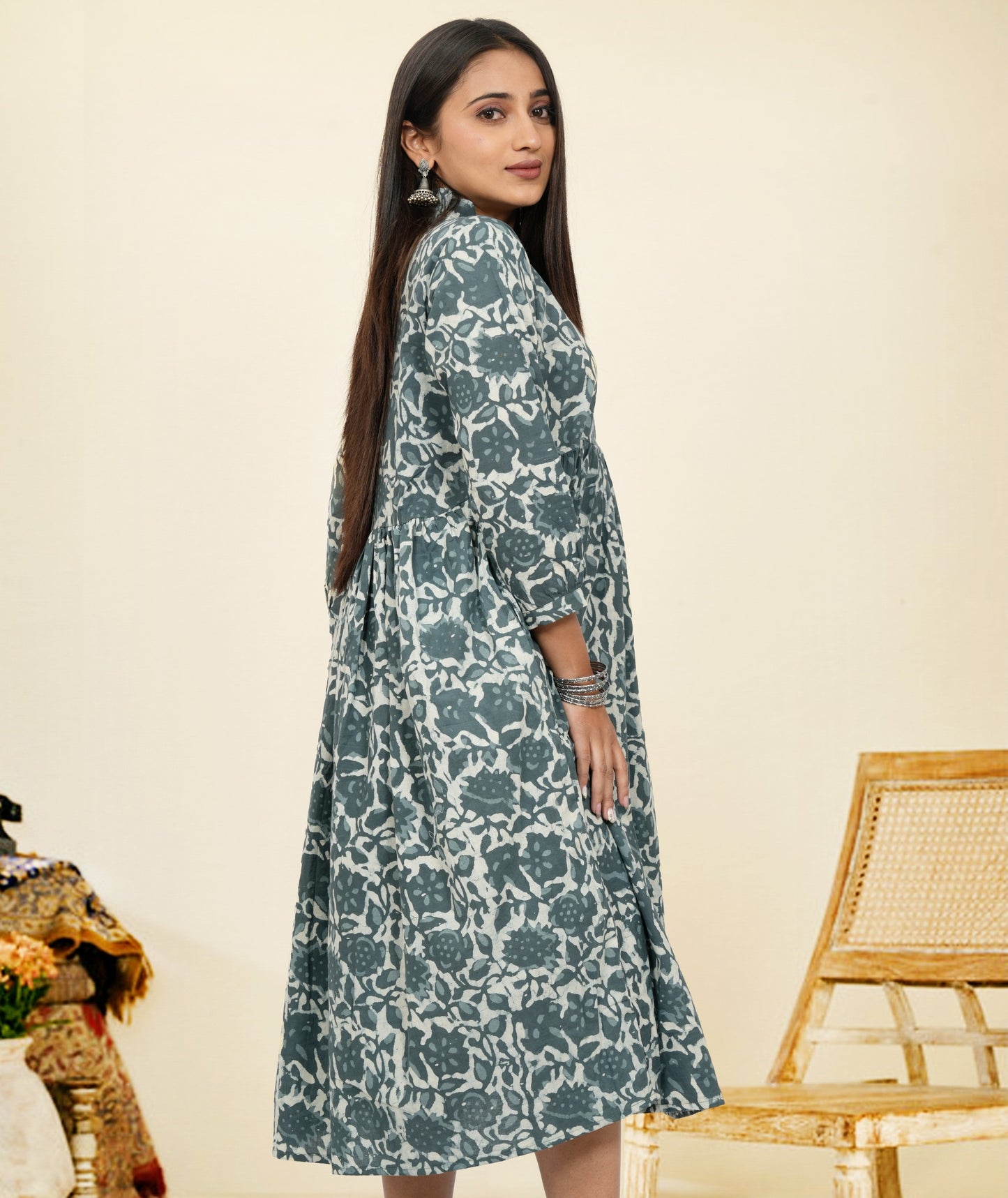 Lavanya Grey Upper Chest Dress