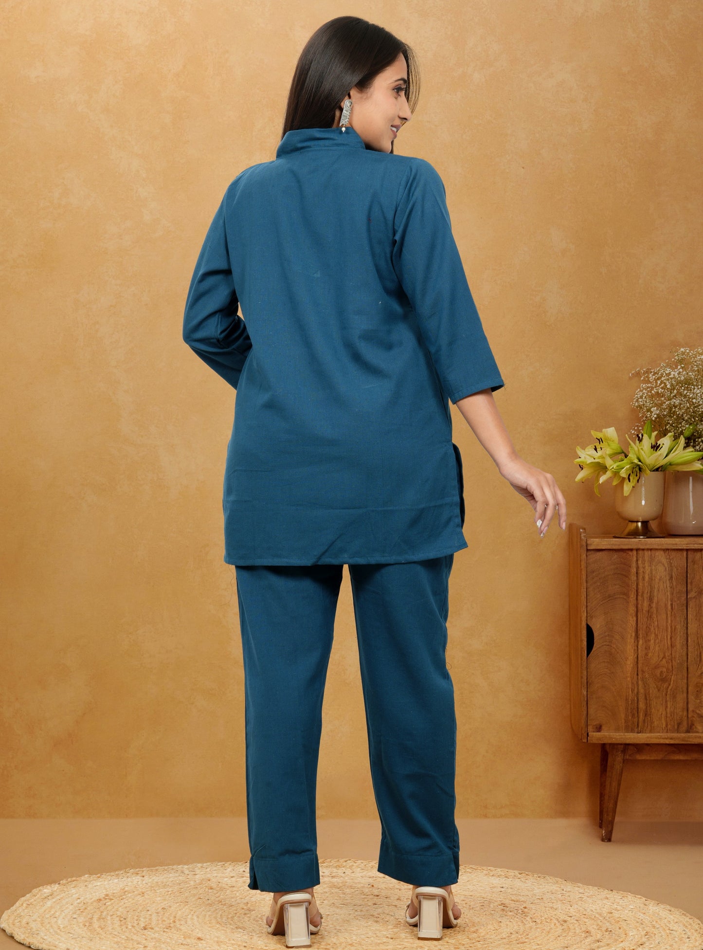 Nivaah Teal Blue Cotton Short Co-Ord Set