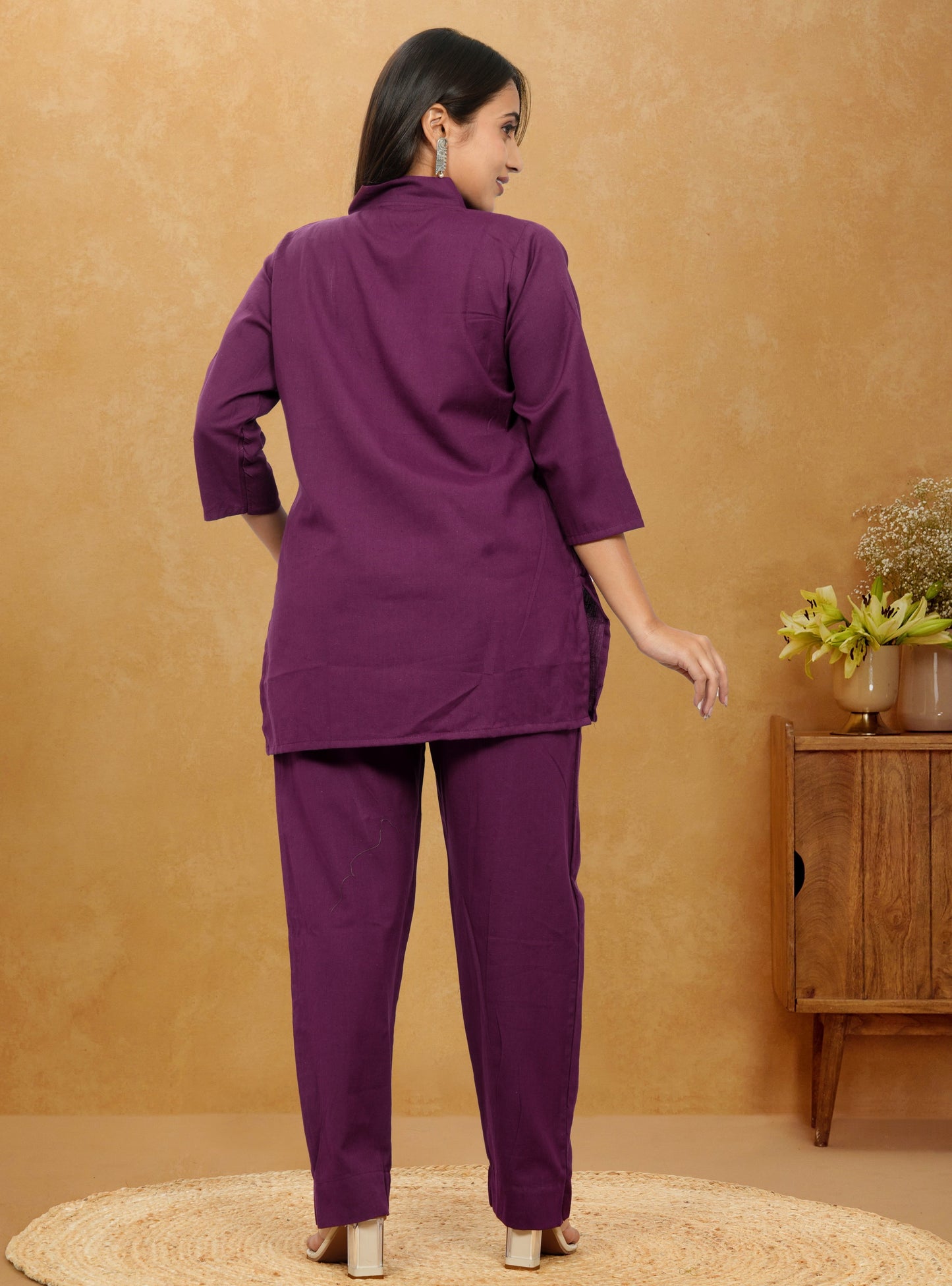 Nivaah Purple Cotton Short Co-Ord Set