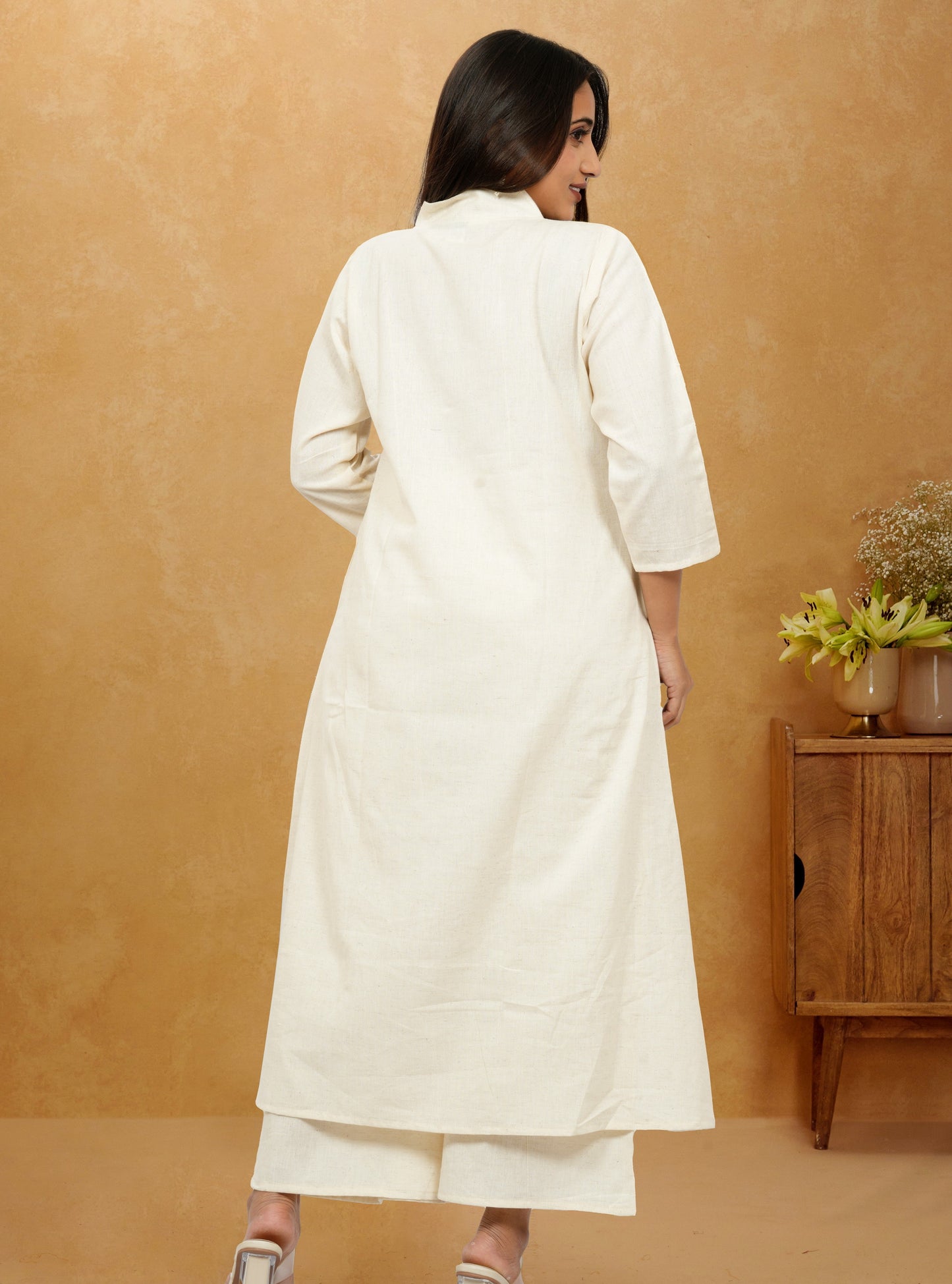 Ruhani Khadi Cotton A-Line long Co-Ord Set