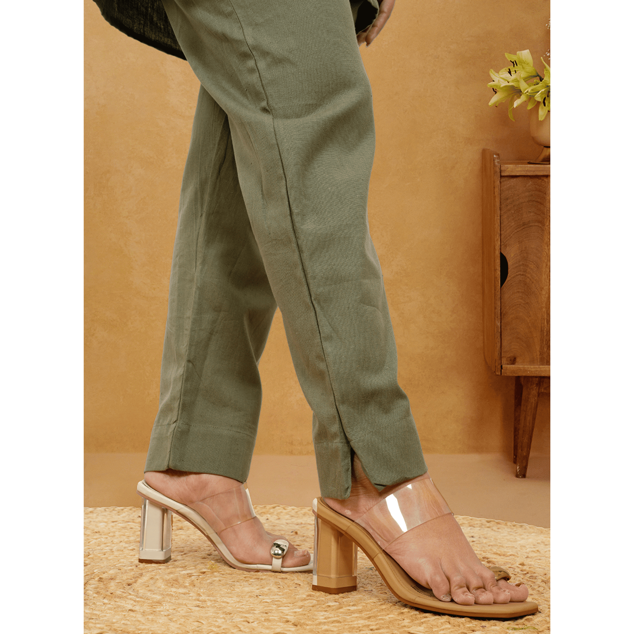 Nivaah Military Green Cotton Short Co-Ord Set Nivaah Military Green Cotton Short Co-Ord Set