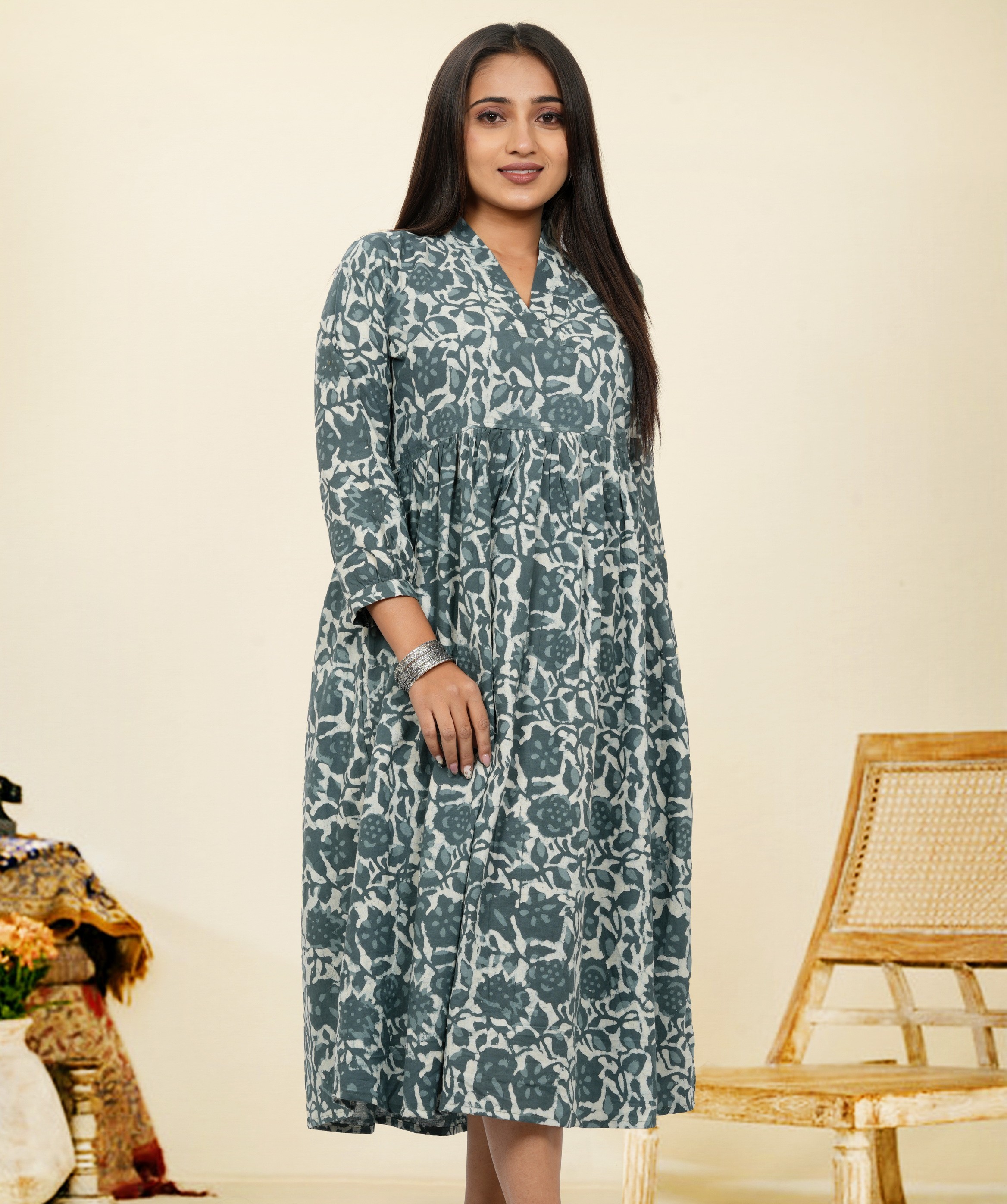 Lavanya Grey Upper Chest Dress Lavanya Grey Upper Chest Dress