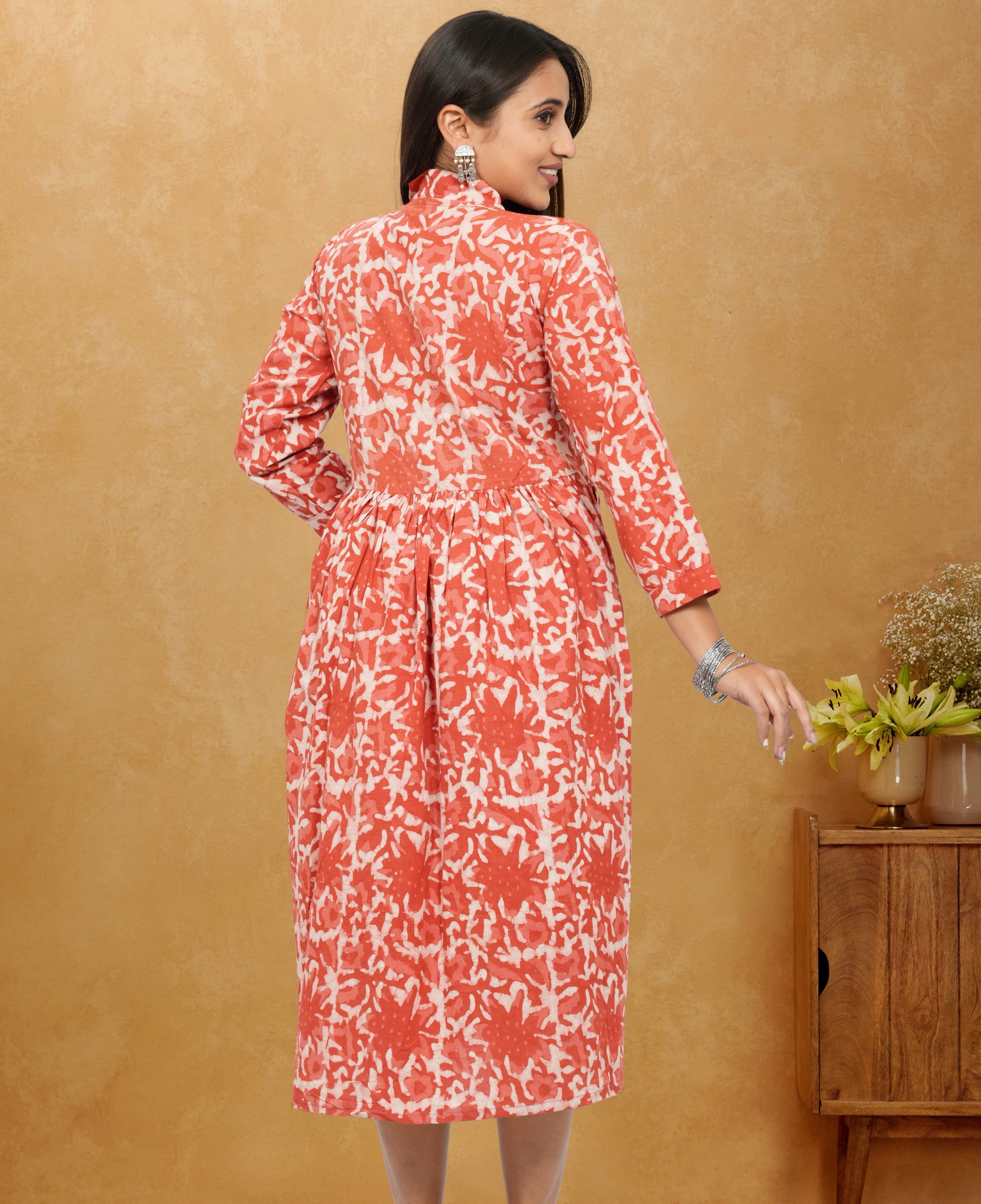 Lavanya Light Orange Cotton Upper Chest Dress Lavanya Light Orange Cotton Upper Chest Dress