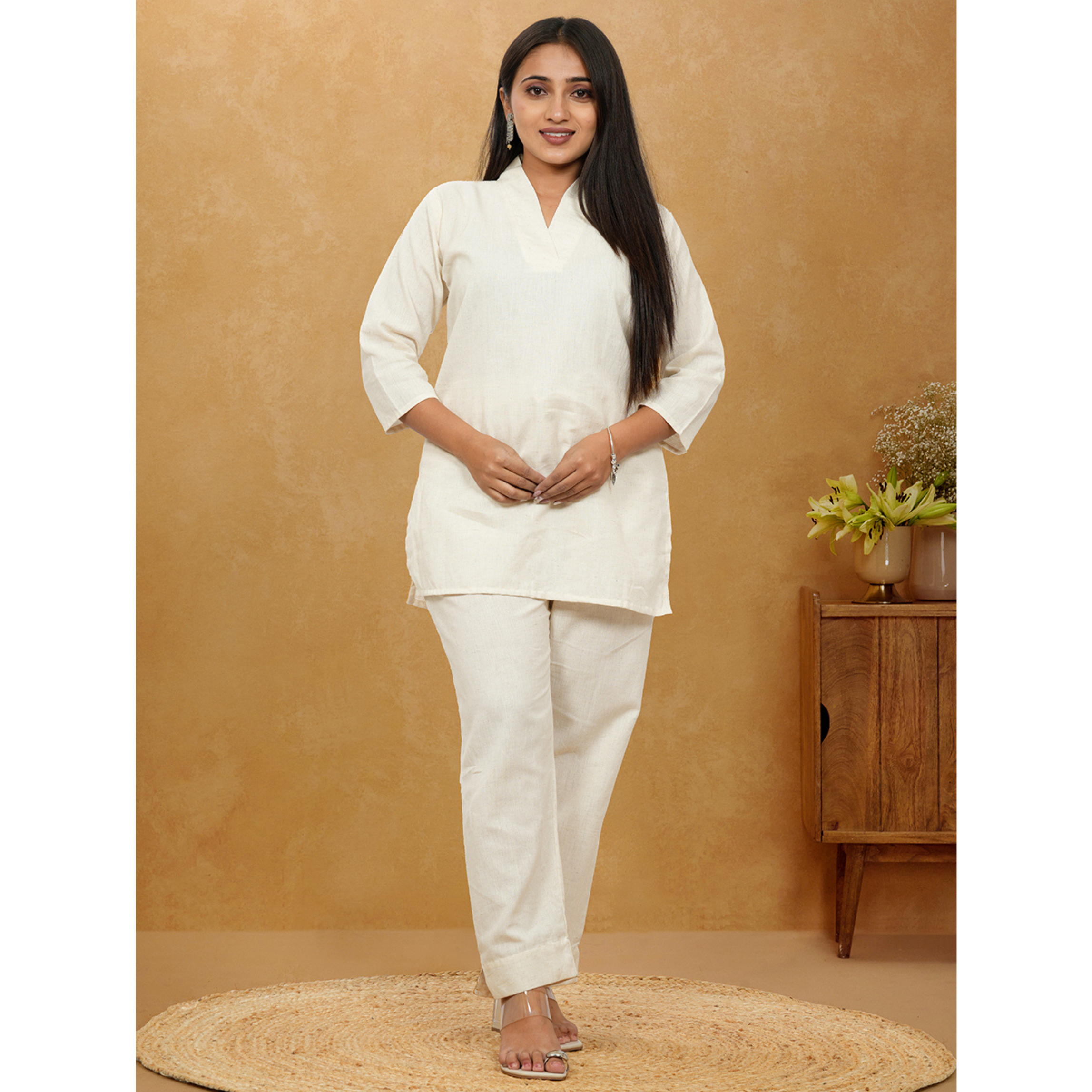 Nivaah Khadi Cotton Short Co-Ord Set Nivaah Khadi Cotton Short Co-Ord Set