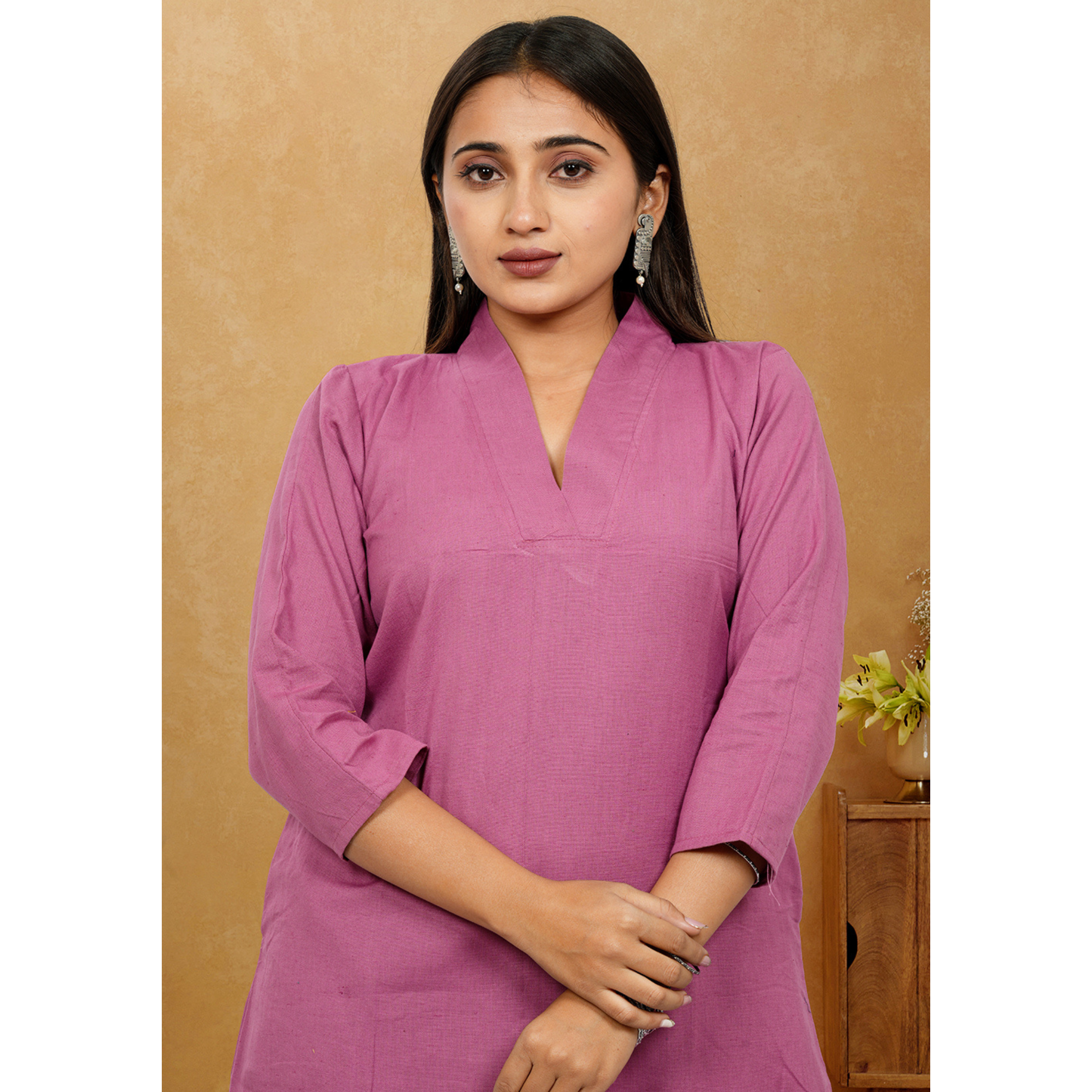 Ruhani Onion Pink Cotton A-Line long Co-Ord Set Ruhani Onion Pink Cotton A-Line long Co-Ord Set