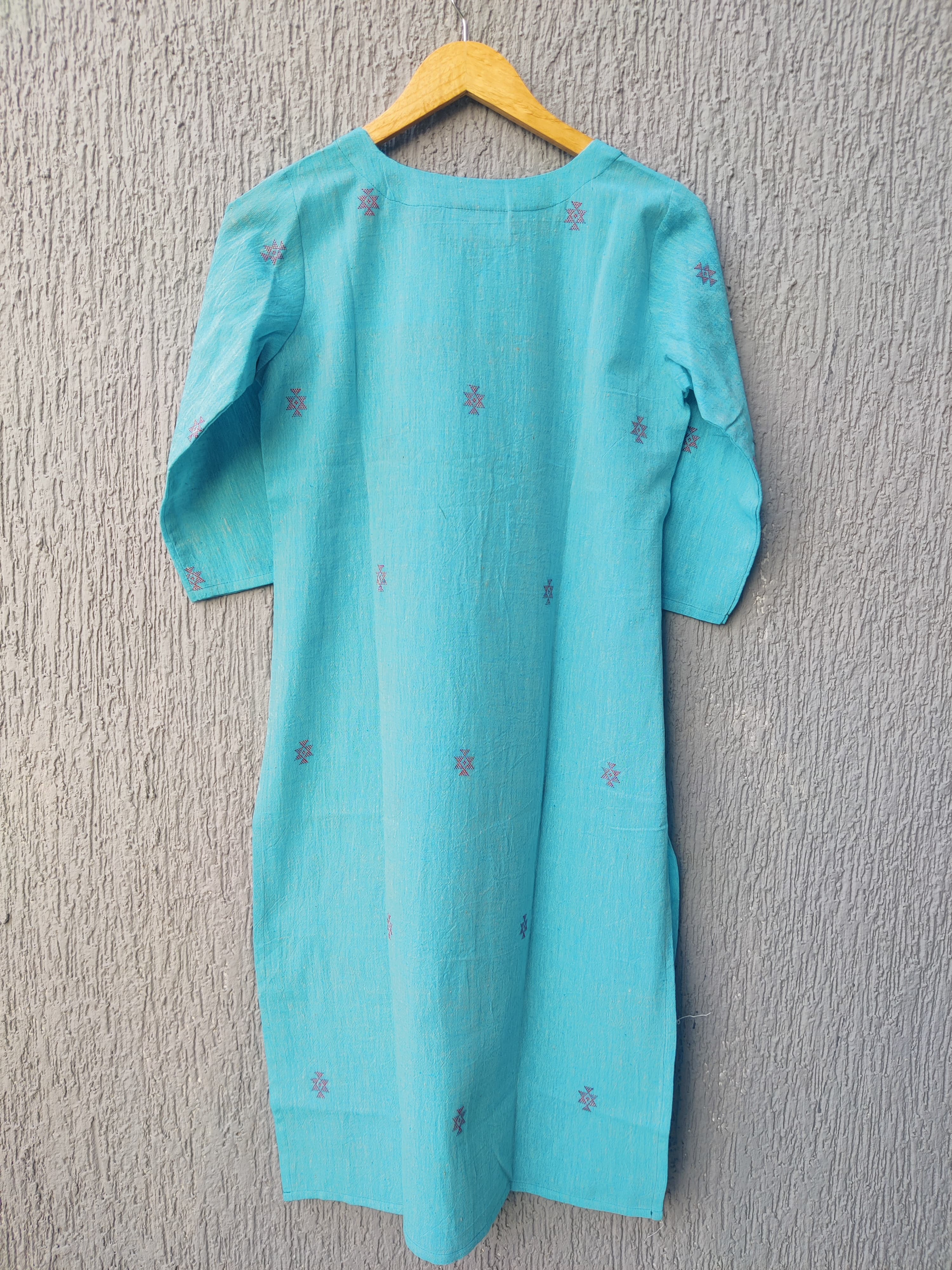Tatva Blue Embroidered Kala Cotton Kurta Tatva Blue Embroidered Kala Cotton Kurta