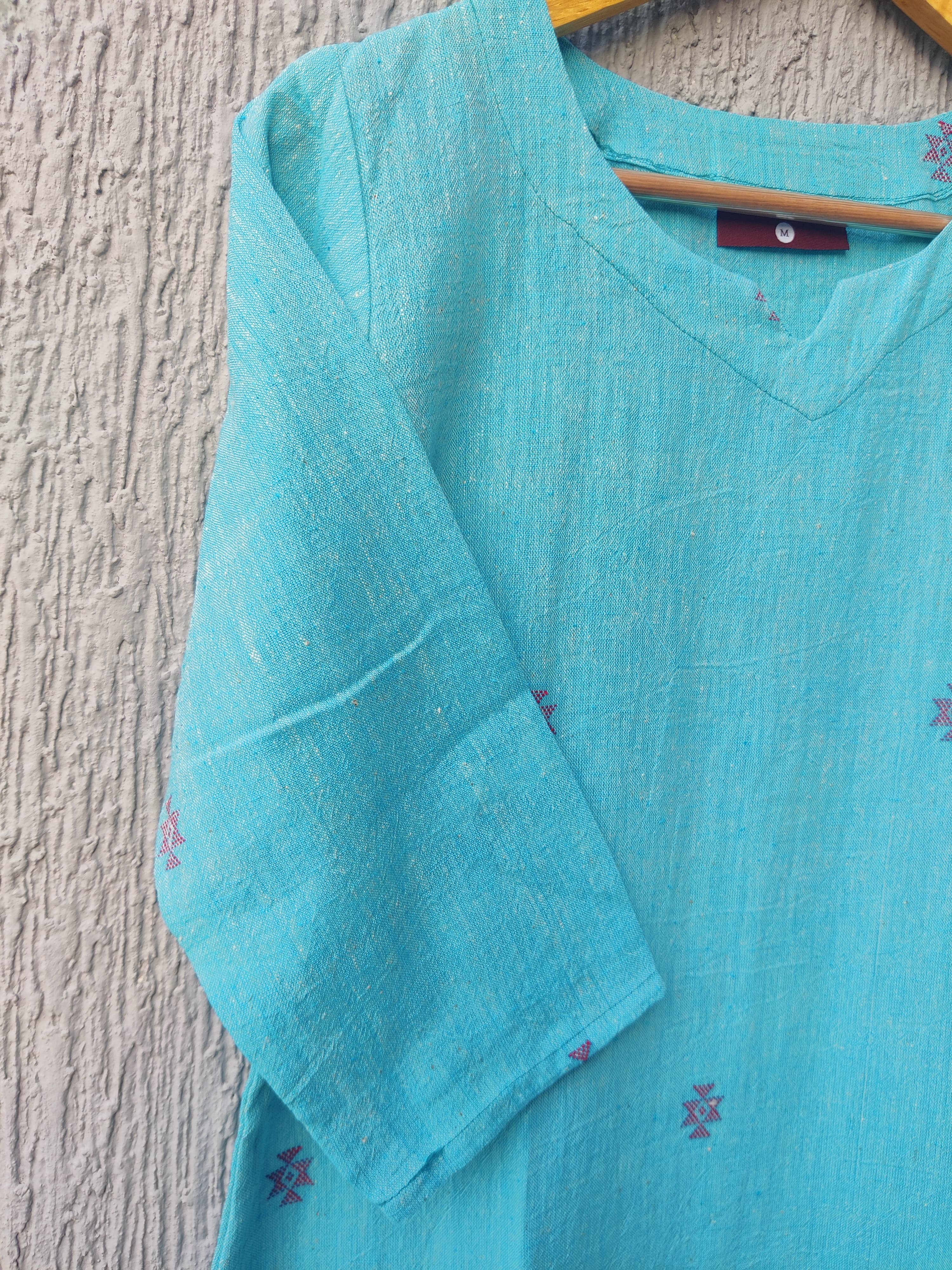 Tatva Blue Embroidered Kala Cotton Kurta Tatva Blue Embroidered Kala Cotton Kurta