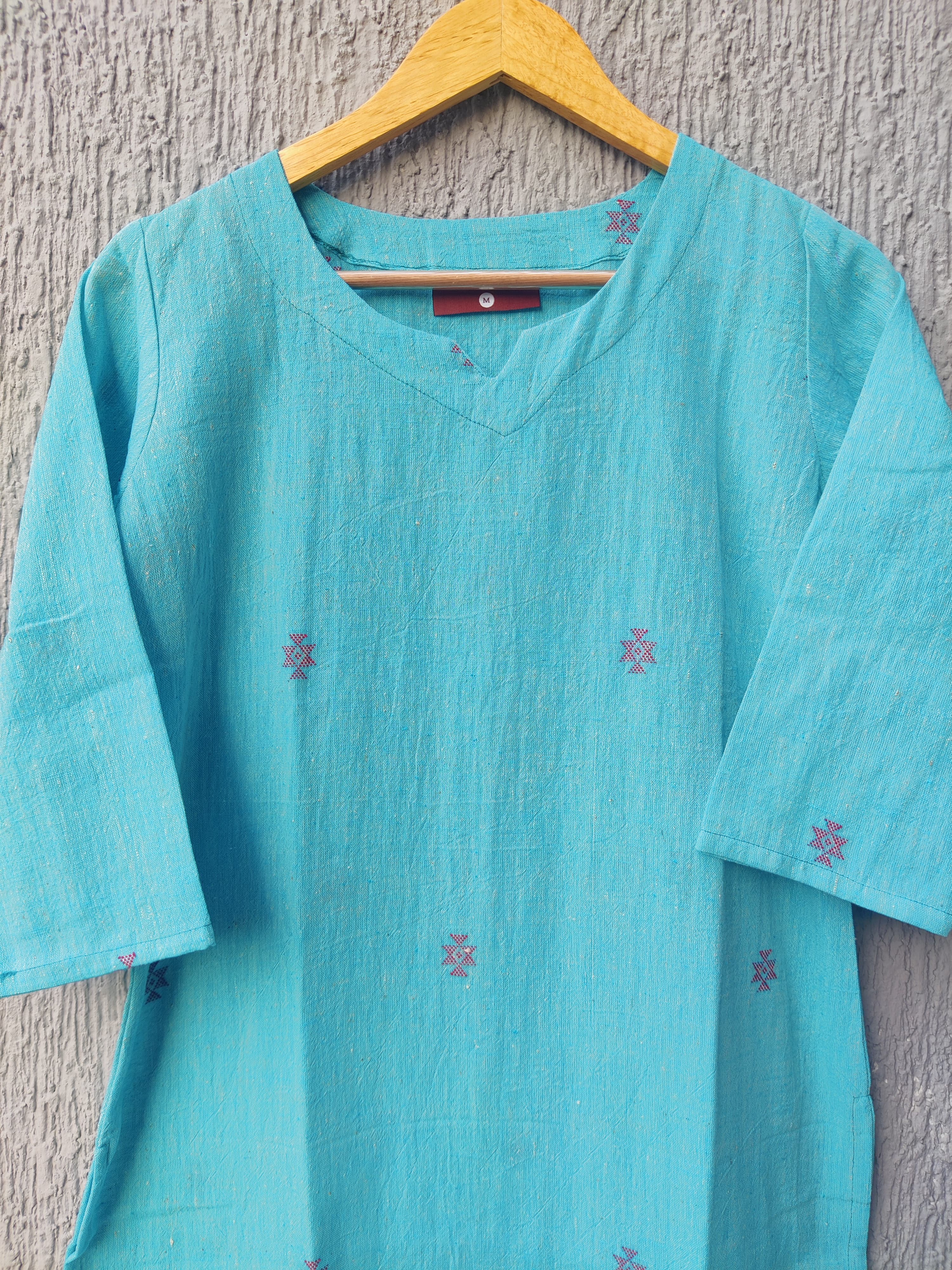 Tatva Blue Embroidered Kala Cotton Kurta Tatva Blue Embroidered Kala Cotton Kurta