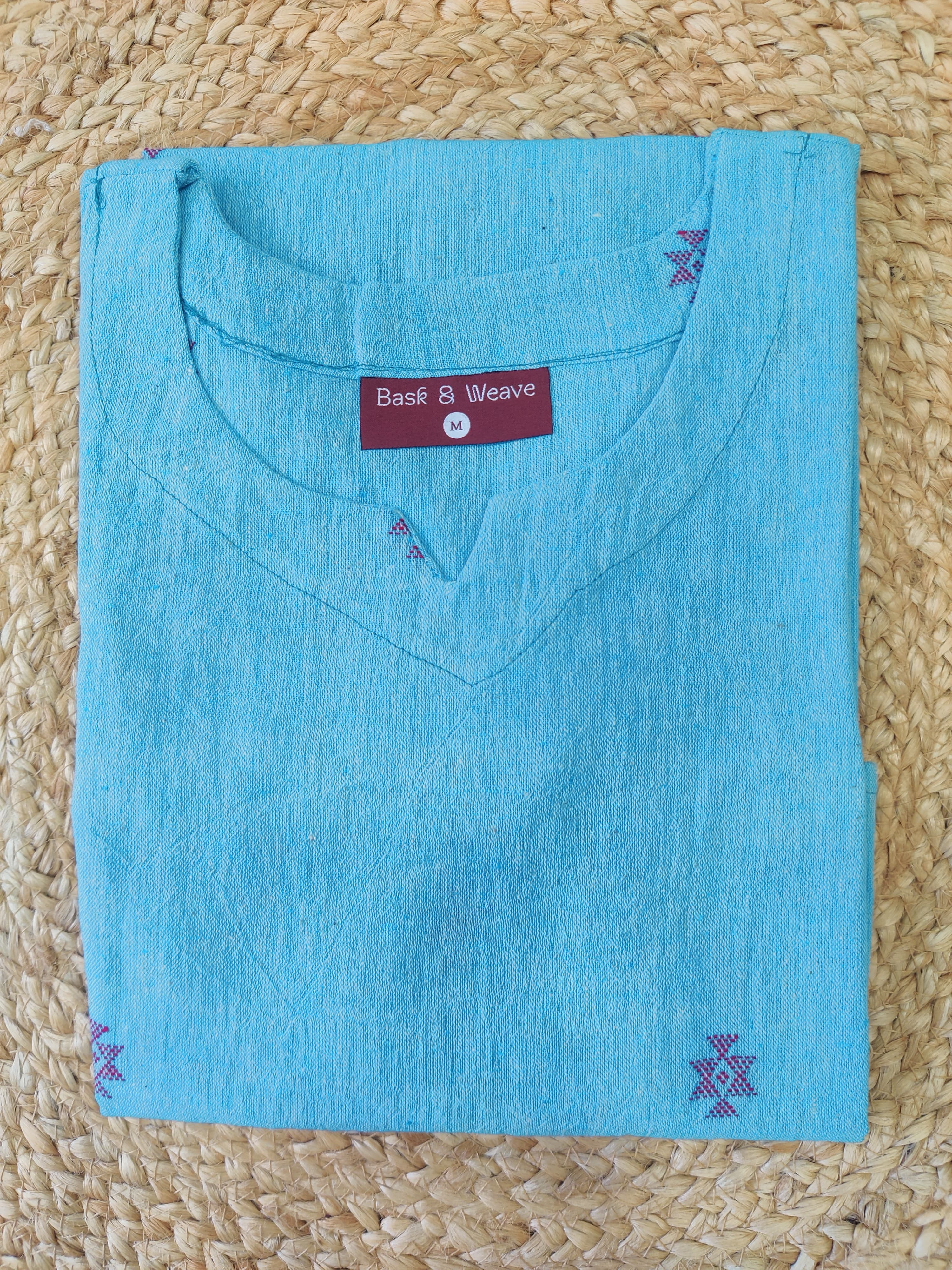 Tatva Blue Embroidered Kala Cotton Kurta Tatva Blue Embroidered Kala Cotton Kurta