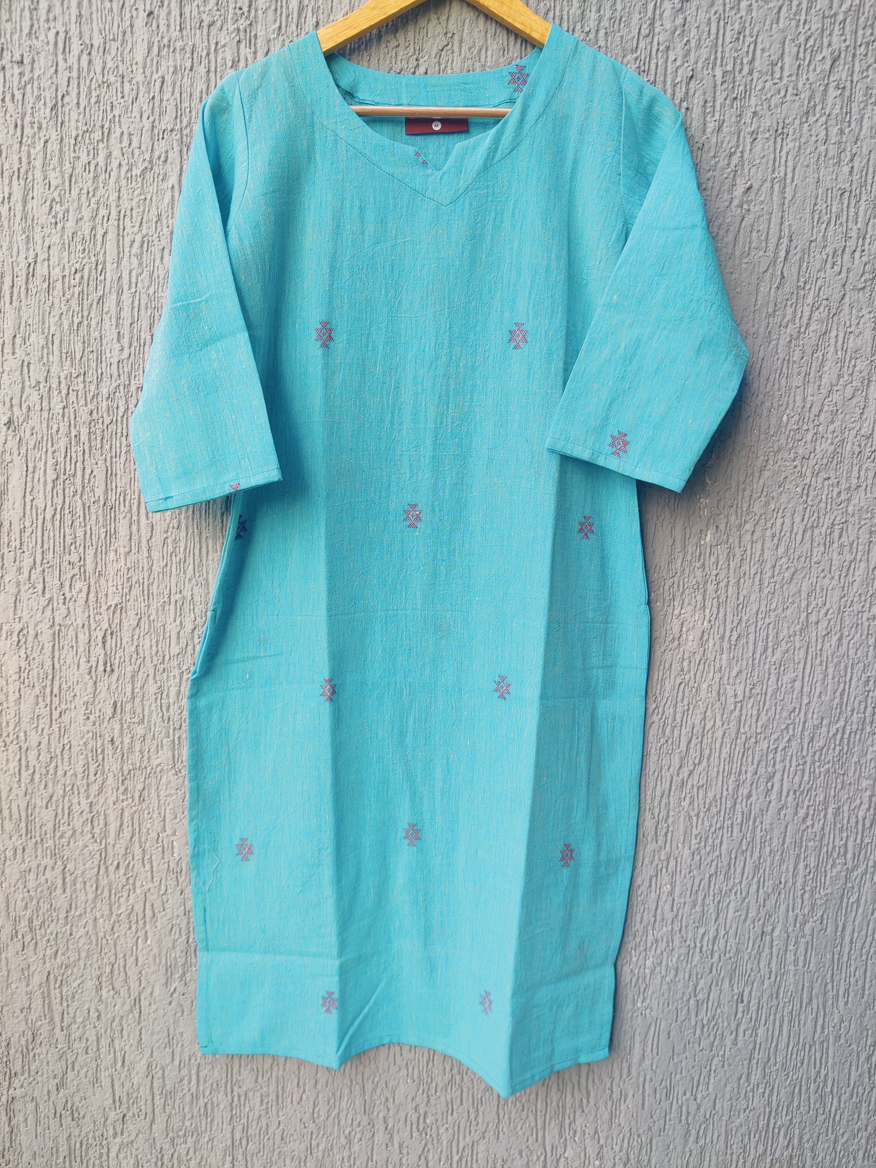 Tatva Blue Embroidered Kala Cotton Kurta Tatva Blue Embroidered Kala Cotton Kurta