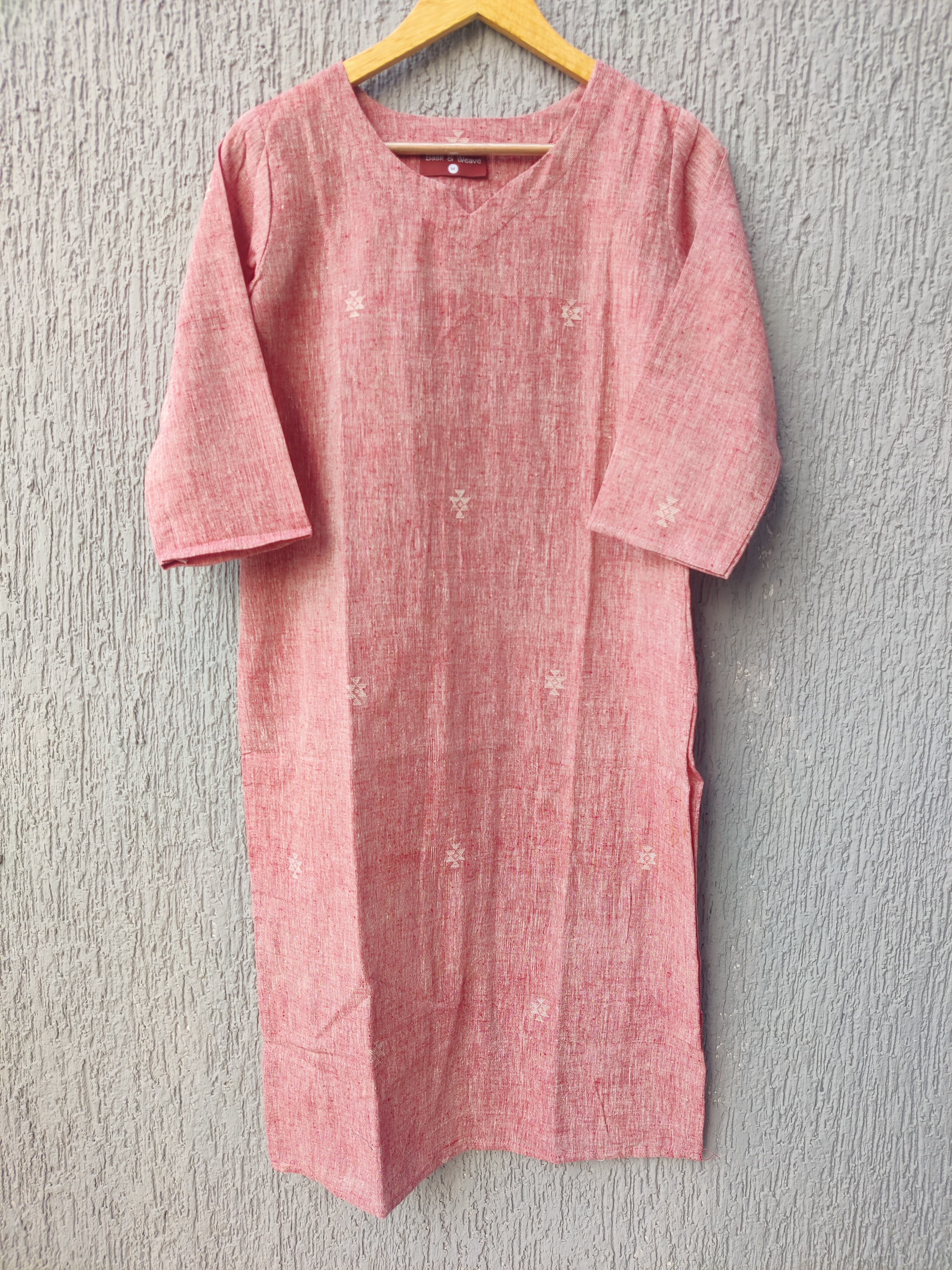 Tatva Pink Embroidered Kala Cotton Kurta Tatva Pink Embroidered Kala Cotton Kurta