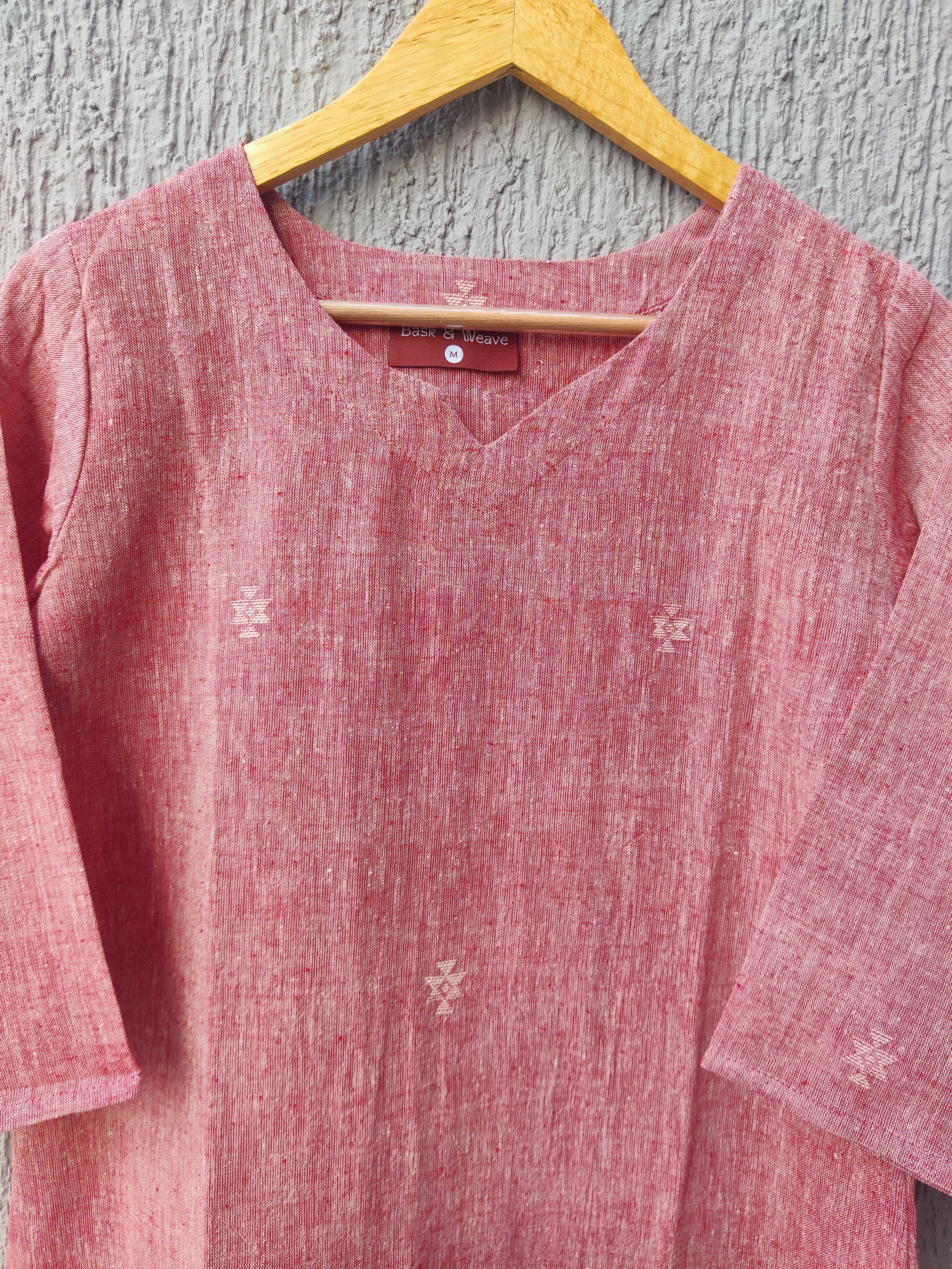 Tatva Pink Embroidered Kala Cotton Kurta Tatva Pink Embroidered Kala Cotton Kurta