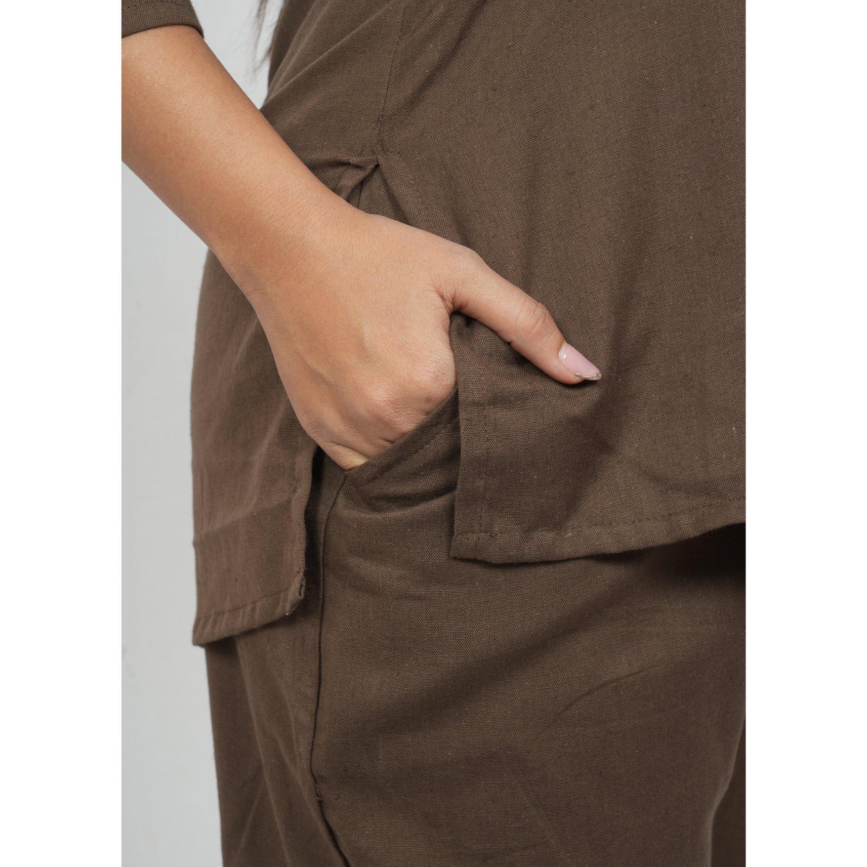 Nivaah Coffee Cotton Short Co-Ord Set Nivaah Coffee Cotton Short Co-Ord Set