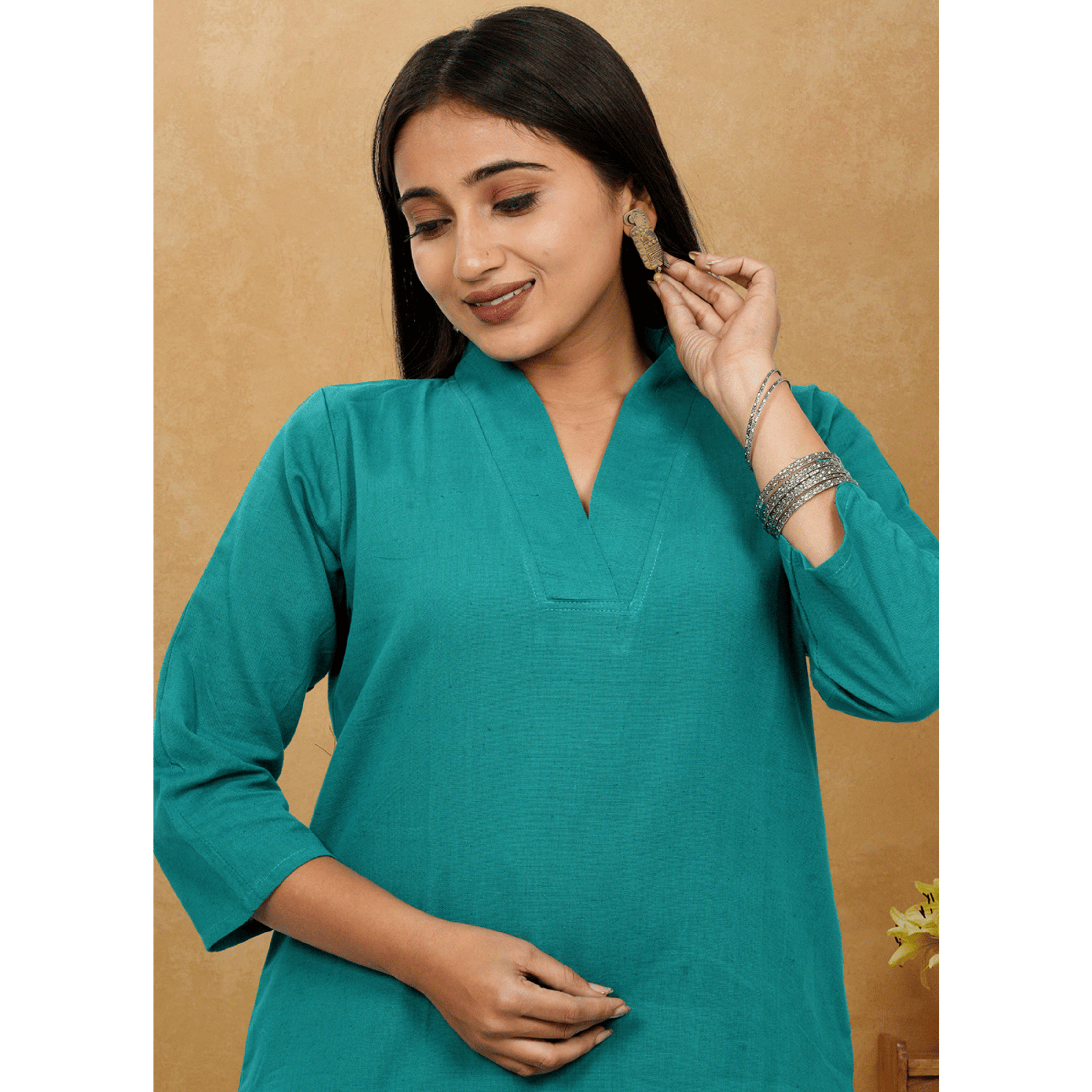 Ruhani Rama Green Cotton A-Line long Co-Ord Set Ruhani Rama Green Cotton A-Line long Co-Ord Set