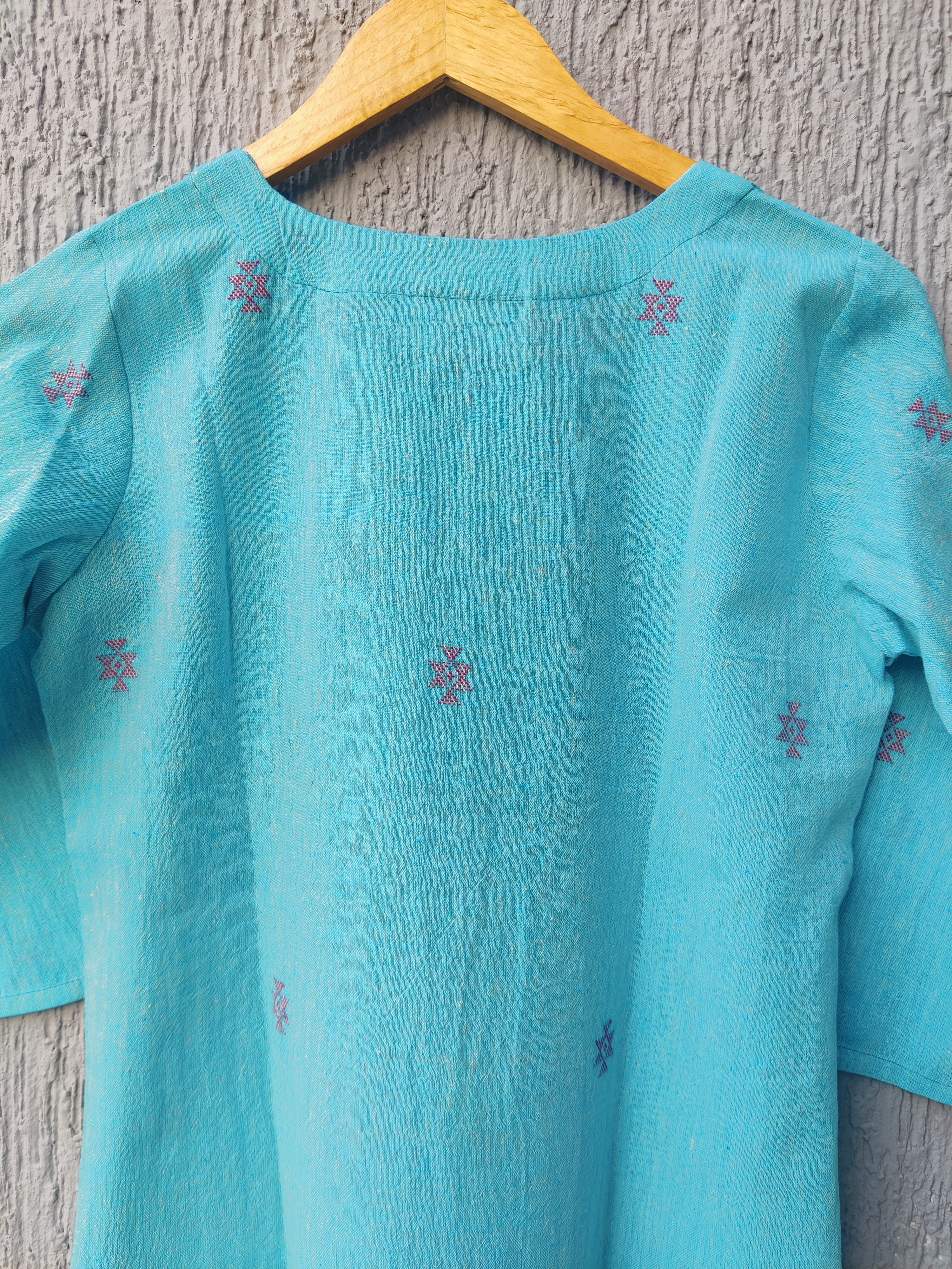 Tatva Blue Embroidered Kala Cotton Kurta Tatva Blue Embroidered Kala Cotton Kurta